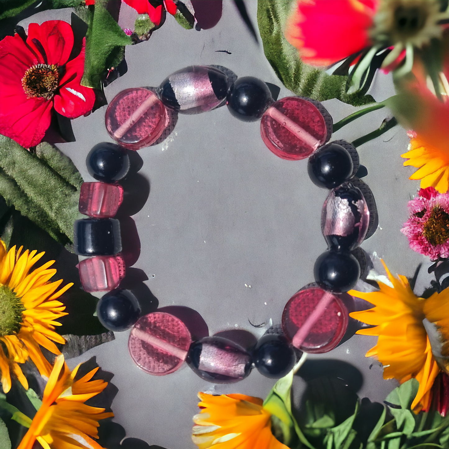 Black Onyx with a raspberry touch